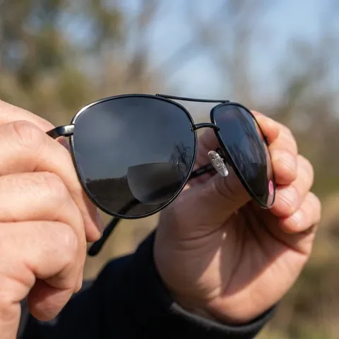 Окуляри біфокальні (захисні) Global Vision Aviator Bifocal (+3.0) (gray), чорні біфокальні лінзи в металевій оправі, Чорний — фото 3