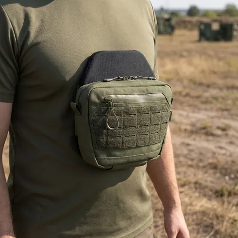Сумка-напашник M Kiborg з балістичним пакетом 1 клас захисту Militex GU Сordura Khaki