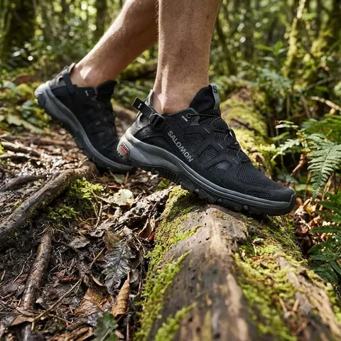 Чоловічі кросівки сандалі Salomon Techamphibian 5 для води та трекінгу, чорні з сірим — фото 3