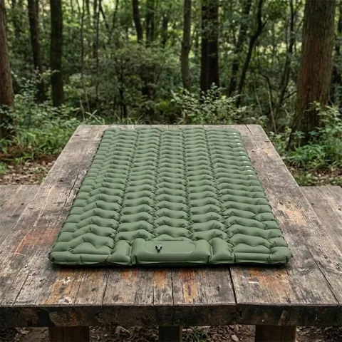 Матрац подвійний Naturehike CNK2550WS019, 65 мм, із вбудованою помпою, зелений