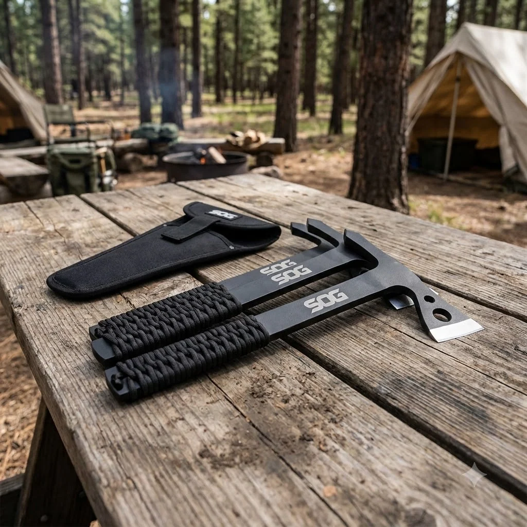Комплект сокир(3шт) SOG Throwing Hawks, Nylon Sheath — чорна