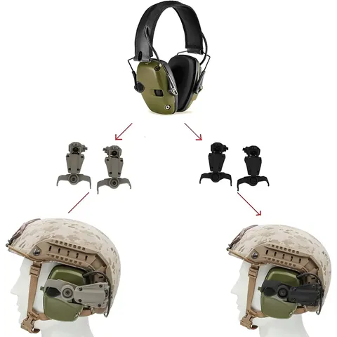 Кріплення для навушників Howard Leight Impact Sport на рейки ARC - NeckFlip Helmet Rail Mount Kit (TAN) — фото 3