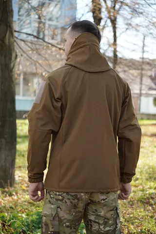 Куртка Windproof Softshell вітрозахисна (койот), водостійка, фліс 320 г/м² — фото 10