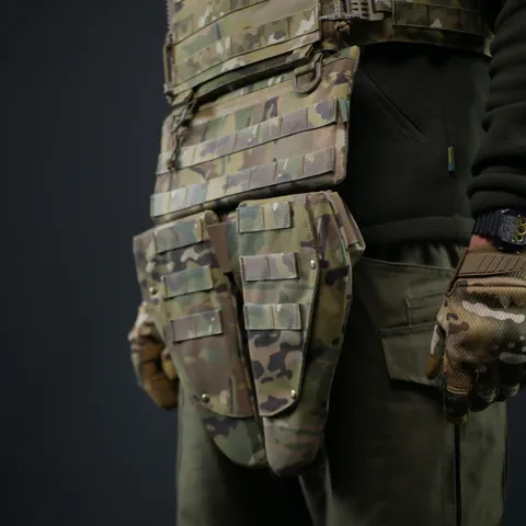 Захист паху (напашник) потрійний Kiborg з балістичним пакетом 1 клас захисту Militex Multicam — фото 11