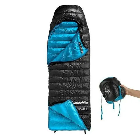 Спальник з натуральним пухом Naturehike CWZ400 NH19W400-Z, (7°C), p-р L, жовтий — фото 4