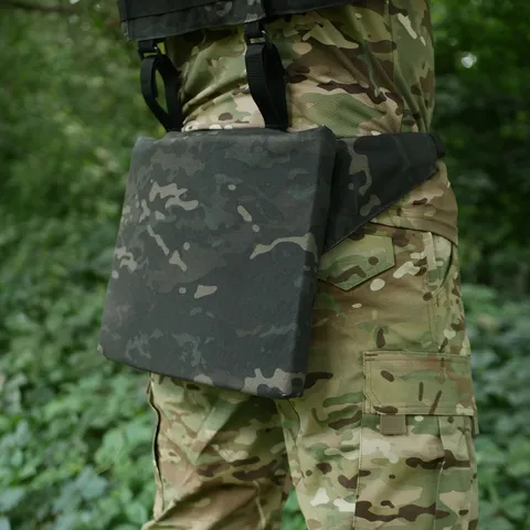 Каремат-сидушка Kiborg з балістичним пакетом 1 клас захисту Militex 20mm Cordura Black Multicam — фото 11