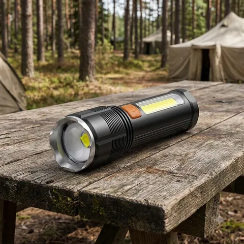 Ручний LED-ліхтар Baseus XA-P12-P50, 1200 мА·год, зум, Type-C, чорний