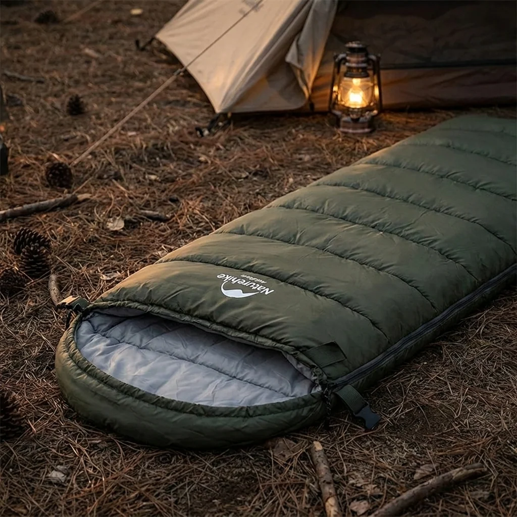 Спальник з капюшоном Naturehike U350 NH20MSD07, (1°C), правий, зелений