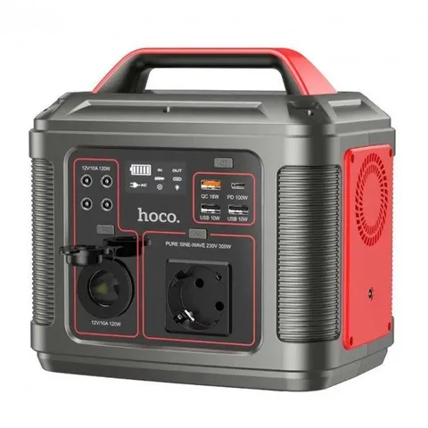 Портативна зарядна станція HOCO DB28 300W Iron Gray+Red — фото 2