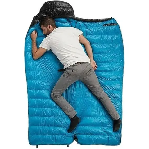 Спальник з натуральним пухом Naturehike CW700 CNK2450WS048, p-р M, чорно-блакитний — фото 6