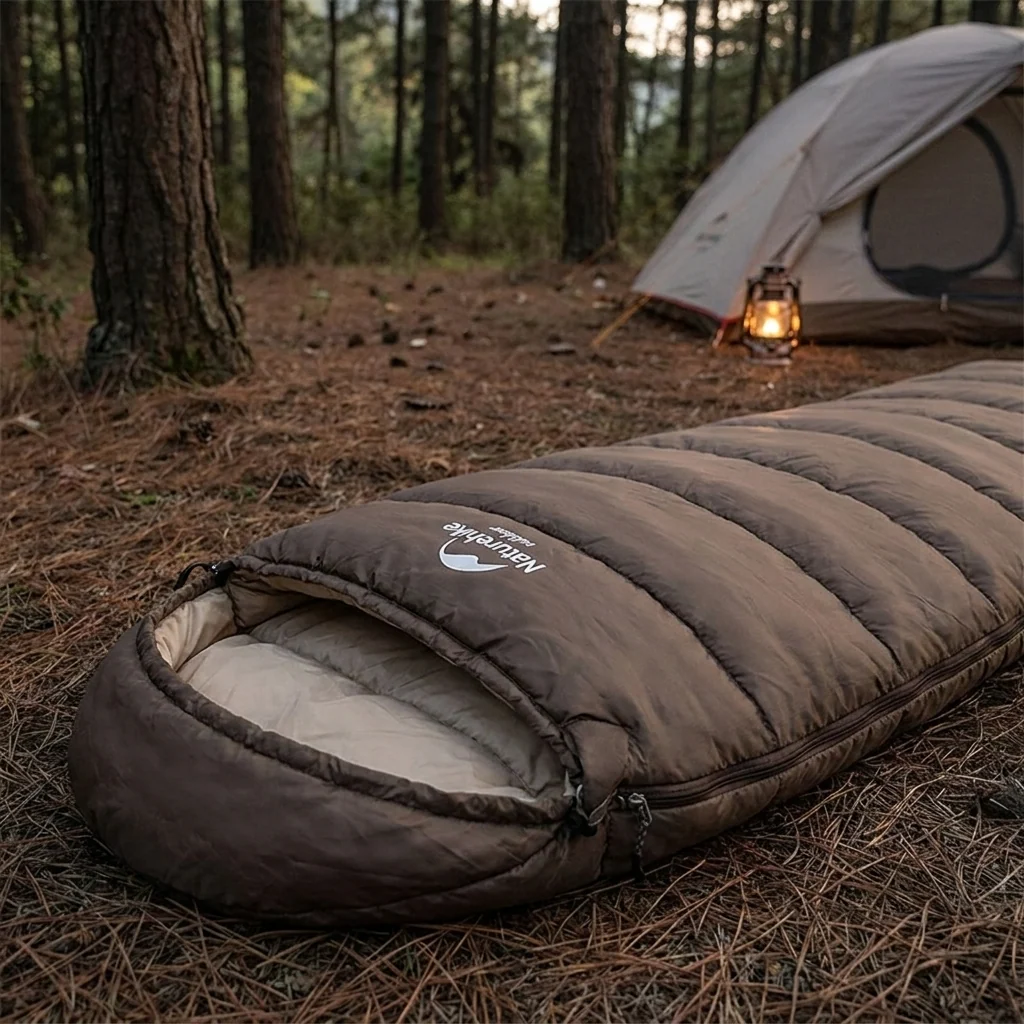 Спальник з капюшоном Naturehike U250S NH20MSD07, (0°C), правий, коричневий