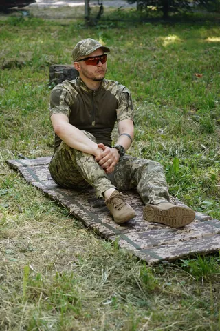 Розкладний каремат піксель посилений (20мм+стропа) Kiborg К-2 — фото 11