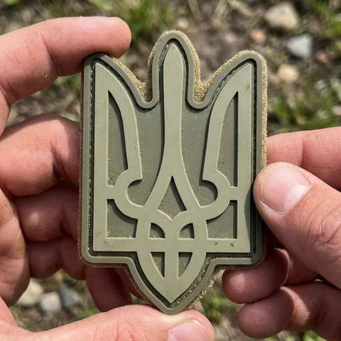 ПВХ Патч (шеврон) "Герб" фігурний олива — фото 3