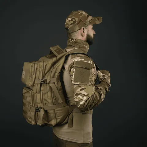 Рюкзак тактичний 30 л з системою MOLLE койот (виробництво Україна) — фото 10
