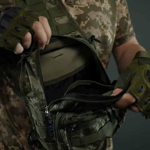 Сумка через плече — Піксель з MOLLE-системою — фото 10