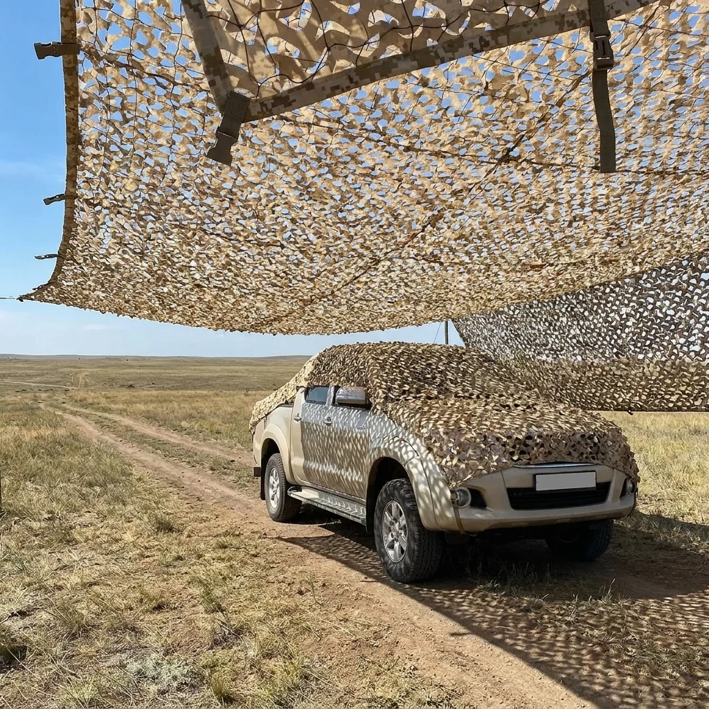 Антидронова маскувальна сітка Militex з основою Камуфляж земля 3х5м (площа 15 кв.м.)