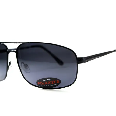 Окуляри поляризаційні BluWater Navigator-2 Polarized (gray), чорні в металевій оправі, Чорний — фото 8