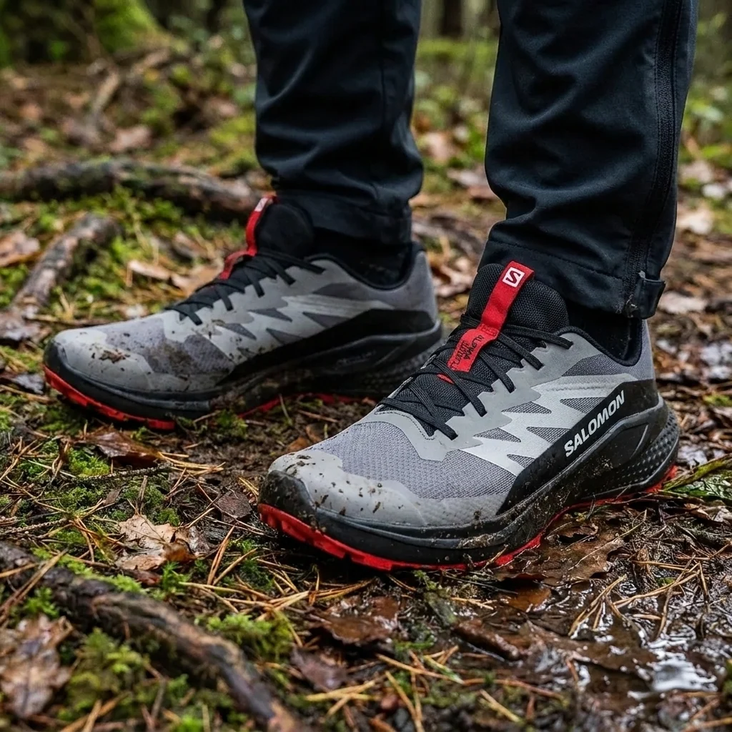 Чоловічі кросівки Salomon ALPHAGLIDE для міста та активного руху Cloudburst Black / Fiery Red