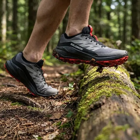 Чоловічі кросівки Salomon ALPHAGLIDE для міста та активного руху Cloudburst Black / Fiery Red — фото 3