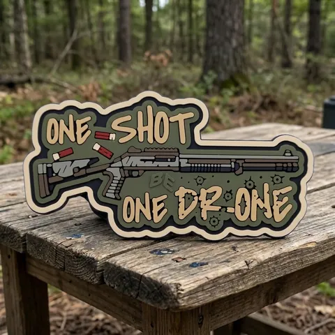ПВХ Патч (шеврон) «One Shot - One Drone» (олива) — фото 1