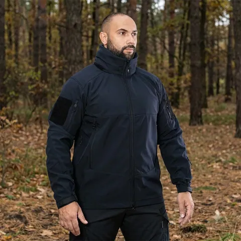 Трьохшарова темно-синя куртка Phantom System з матеріалу SoftShell (7292M)