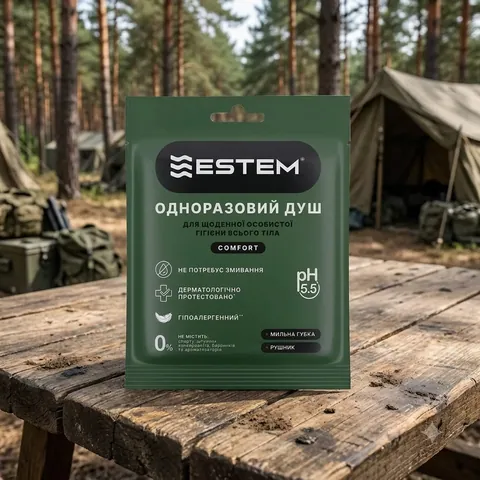 Одноразовий Сухий Душ Estem Comfort (Пінна губка + рушник)
