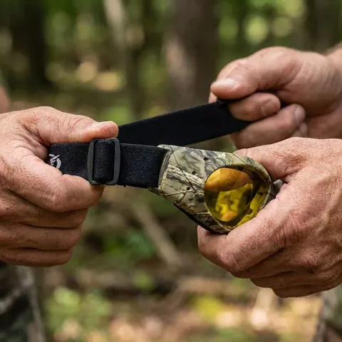 Окуляри захисні з ущільнювачем Global Vision Eliminator Camo Forest (yellow), жовті в камуфльованій оправі, Камуфляж — фото 3