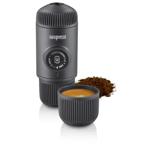 Портативна еспресо-кавоварка Wacaco Nanopresso сіра з чохлом, механічна, для меленої кави — фото 4