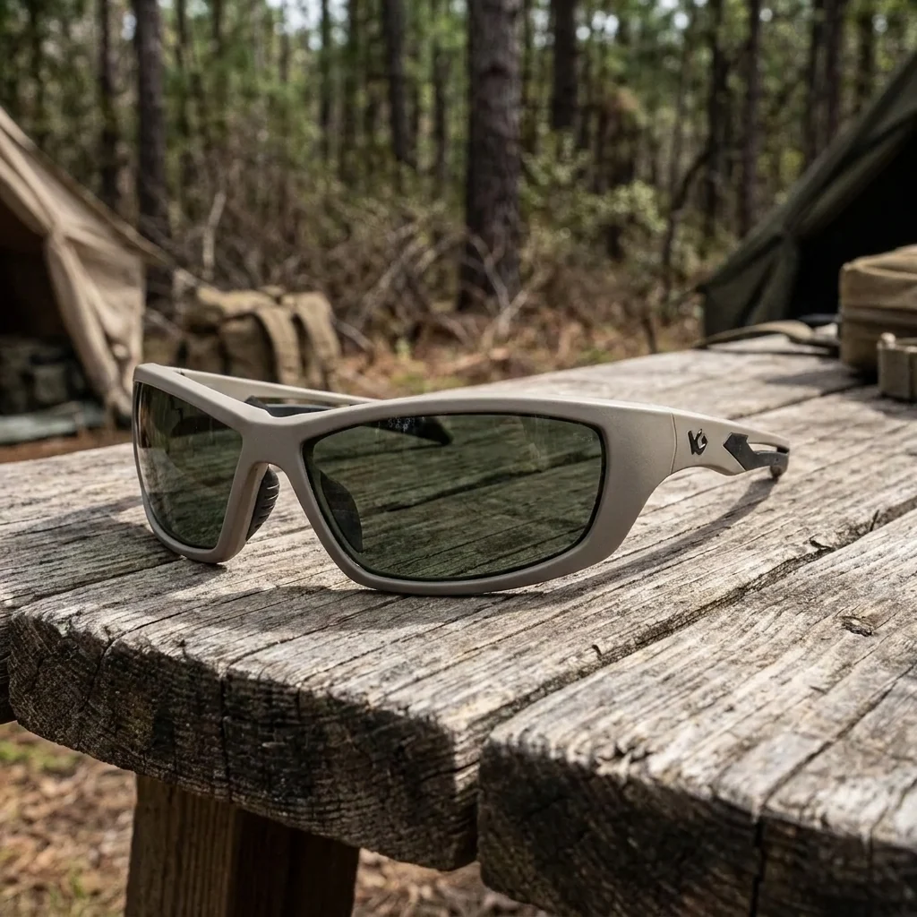 Окуляри захисні Venture Gear Tactical Howitzer Tan (forest gray) Anti-Fog, чорно-зелені в пісочній оправі