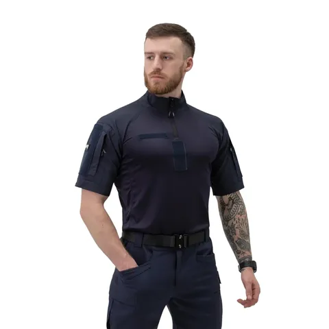 Футболка тактична бойова BEZET Combat з коротким рукавом синя — фото 13