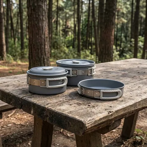 Набір посуду (2 каструлі, сковорідка) Naturehike CNK2450CF010, алюміній