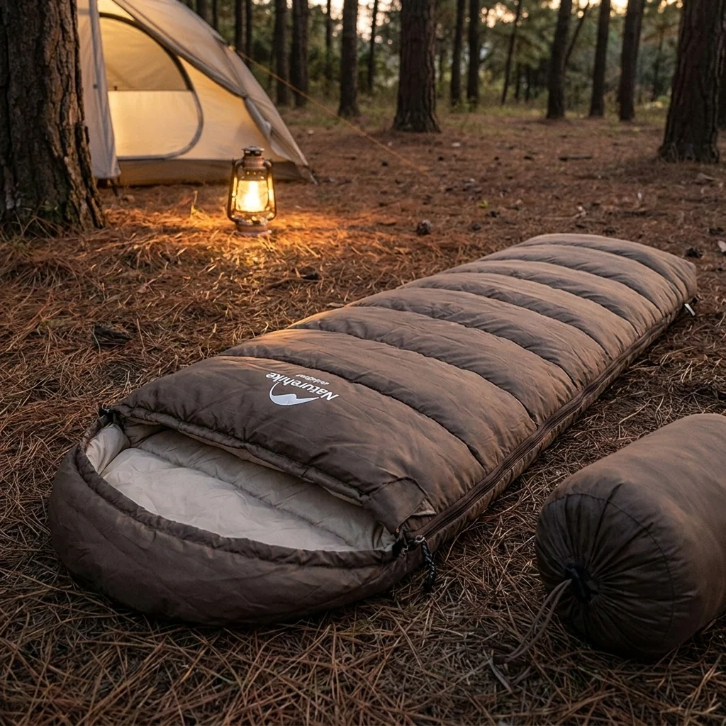 Спальник з капюшоном Naturehike U250 NH20MSD07, (6°C), правий, коричневий