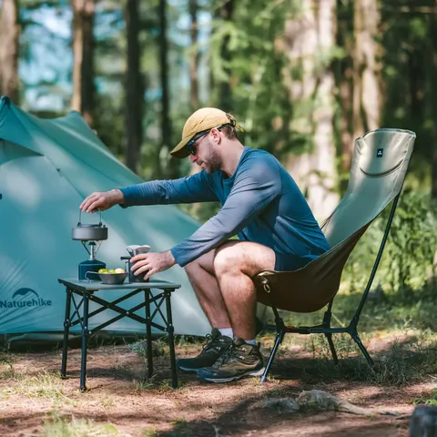 Стілець складаний ультралегкий Naturehike CNK2550JJ013 Yamami YL01, розмір L, алюміній, оливковий — фото 14