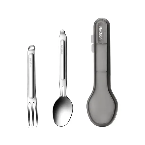 Туристичний набір ложка-виделка NexTool Portable Stainless Steel Tableware, нержавіюча сталь — фото 2