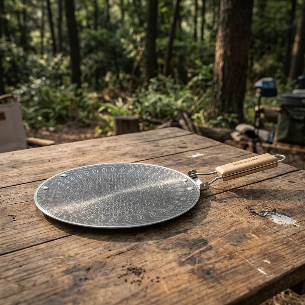 Сковорода з нержавіючої сталі зі складаною ручкою Naturehike CNK2550CF011, 29,5 х 29,5 см