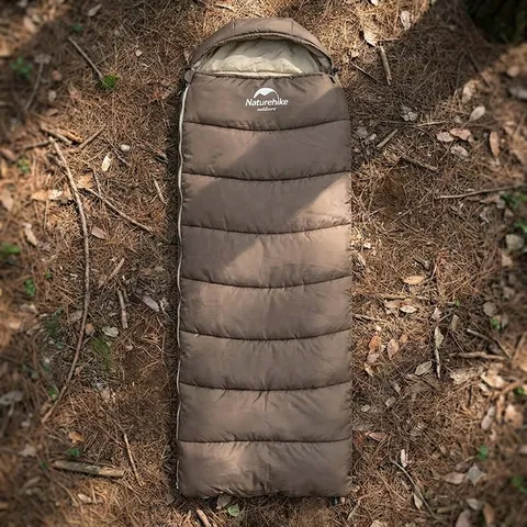 Спальник з капюшоном Naturehike U150 NH20MSD07, (11°C), лівий, коричневий — фото 3