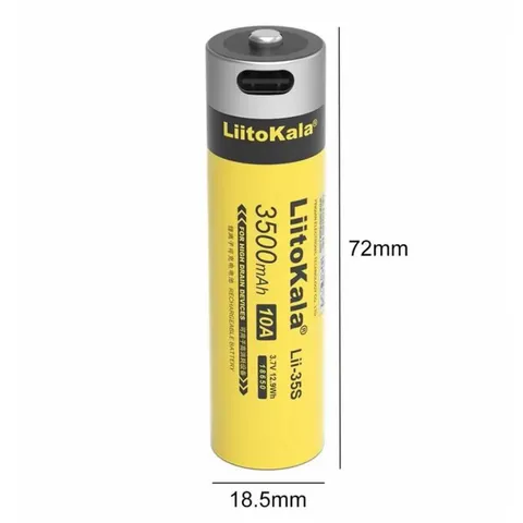 Акумулятор літій-іонний LiitoKala Lii-35S type c 18.5*72mm на 3500мАг — фото 3