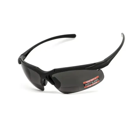 Окуляри біфокальні (захисні) Global Vision Apex Bifocal +2.0 (gray) сірі, Чорний — фото 2