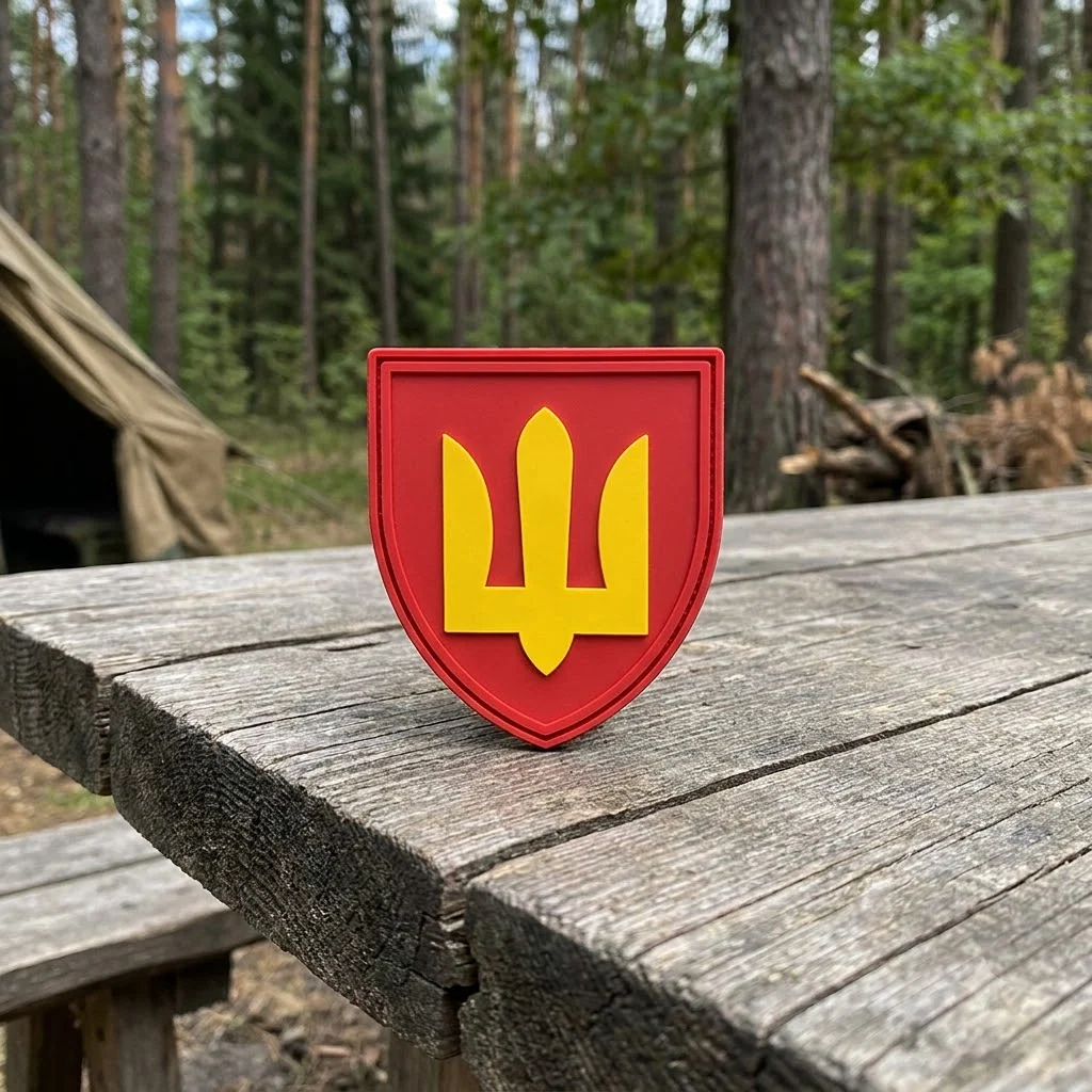 ПВХ Патч (шеврон) "Тризуб" червоний