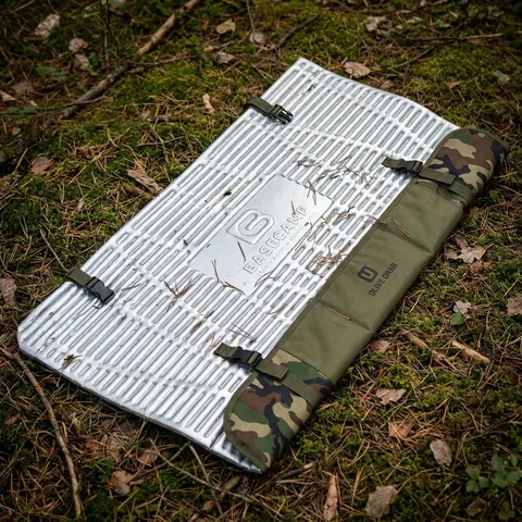 Килимок (185х55х1,5 см) BaseCamp X-Line Roll Foiled Mat IXPE Олива — фото 3