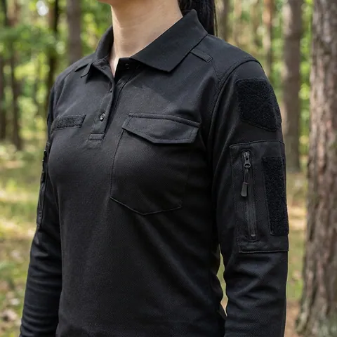 Поло Pani Paladin Long CoolPass Pique LT Чорне — фото 3