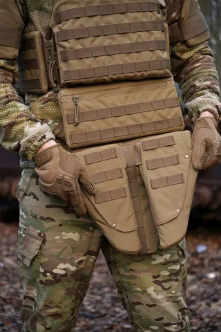 Потрійний захист паху/напашник Kiborg з балістичним захистом 2 клас Militex Койот — фото 10