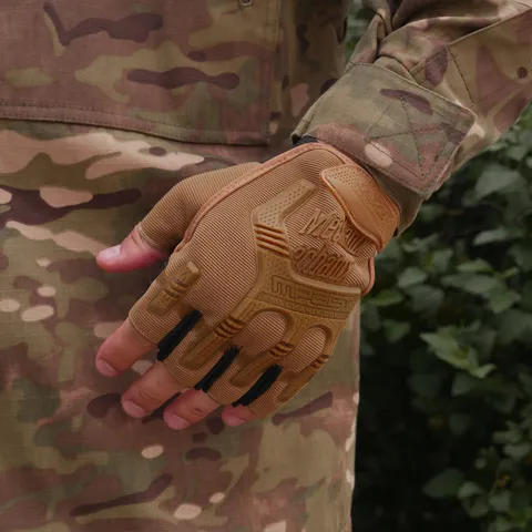 Безпалі Рукавиці койот з гумовим демпфером Mechanix — фото 10