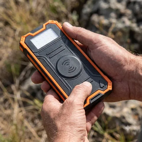 Зарядний пристрій на сонячних батареях iBattery YD-888KW 30000mAh з ліхтариком та бездротовою зарядкою — фото 3