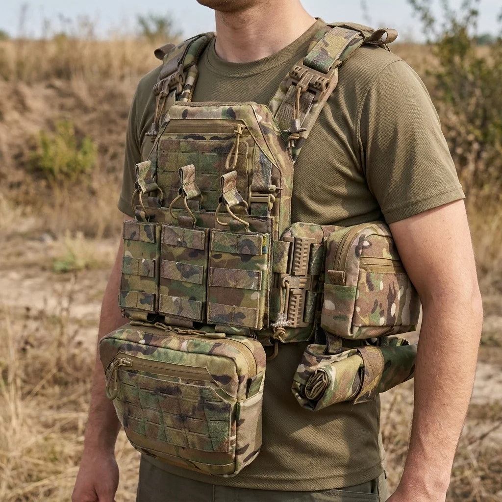 Комплект плитоноска Kiborg GU Gen.2 + 6 підсумків Мультикам