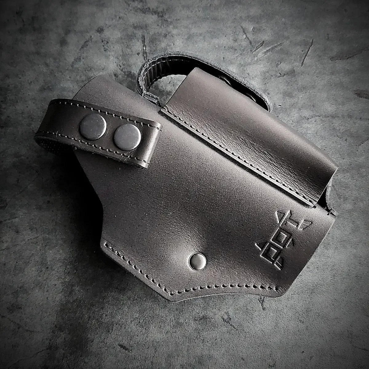 Шкіряна кобура поясна під Glock 19 | чорна
