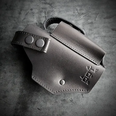 Шкіряна кобура поясна під Glock 19 | чорна