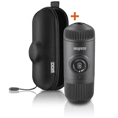 Портативна еспресо-кавоварка Wacaco Nanopresso сіра з чохлом, механічна, для меленої кави — фото 2