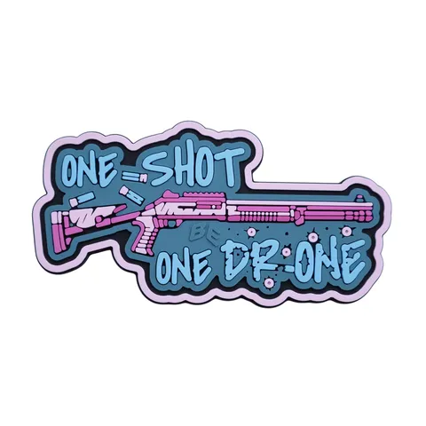 ПВХ Патч (шеврон) «One Shot - One Drone» (синій) — фото 2
