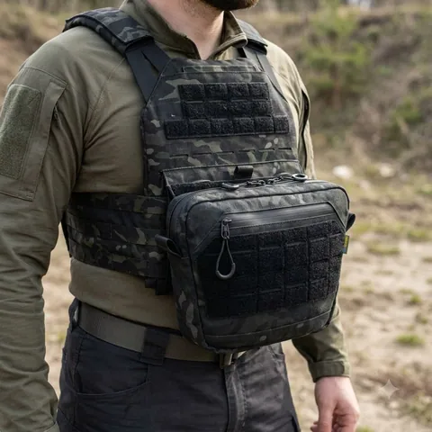 Сумка-напашник XL з балістичним пакетом 1 клас захисту Kiborg GU Сordura Dark Multicam